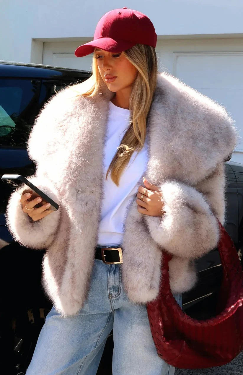 Ocelai - Veste en Fourrure Synthétique Beige