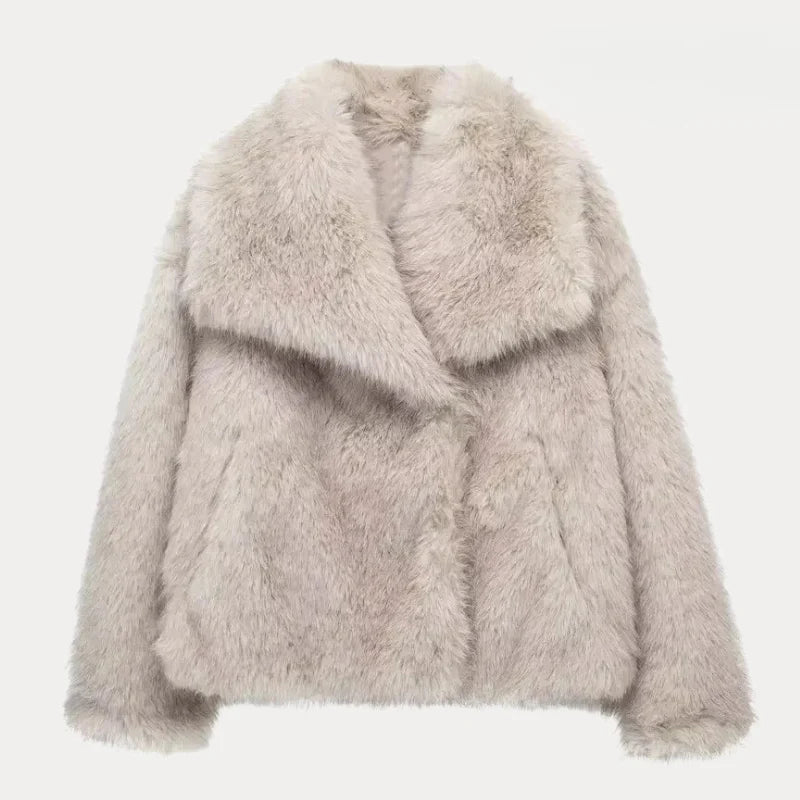 Ocelai - Veste en Fourrure Synthétique Beige