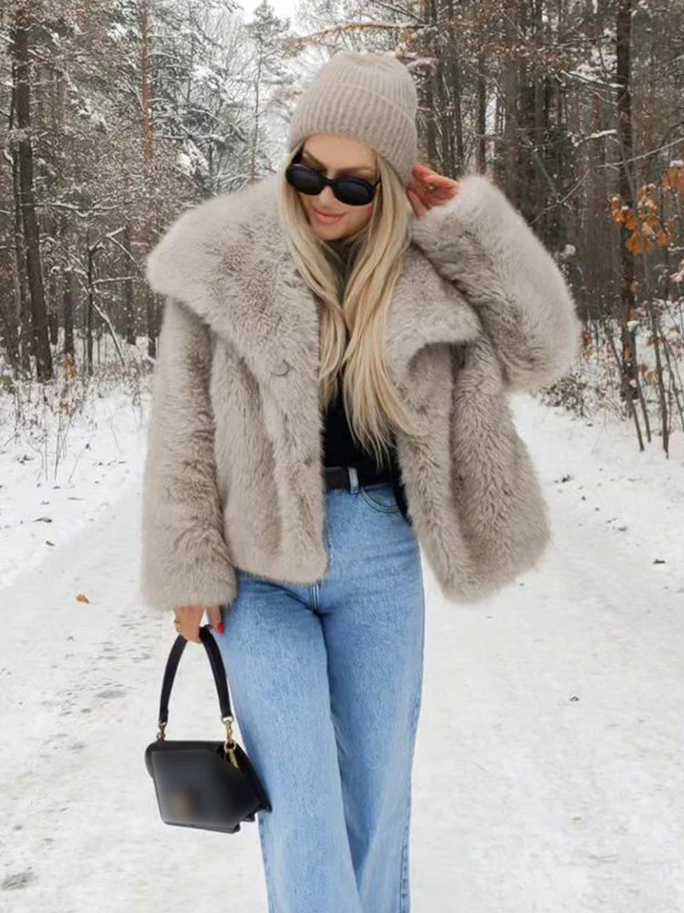 Ocelai - Veste en Fourrure Synthétique Beige