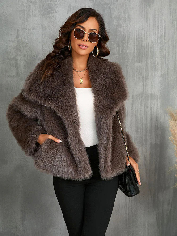 Ocelai - Veste en Fourrure Synthétique Marron